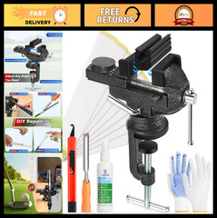 Golf Grip Regripping Kit – Portable Vise, Rubber Clamp, Solvent & Tools Included