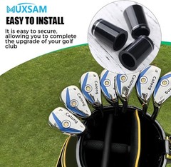 Set of 10 Black Golf Ferrules with Silver Ring – Perfect for Iron Shafts 0.335″
