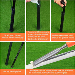 Golf Grip Removal Tool，11″ V-Groove Grip Remover Saver for Standard Length Swing