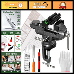 All-in-One Golf Grip Regripping Kit with Rotating Vise, Rubber Clamp & Tools – 1