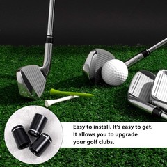 10 Pack .370 Golf Iron Ferrules Black with Single Silver Ring for Graphite/Steel