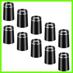 10 Pack .370 Golf Iron Ferrules Black with Single Silver Ring for Graphite/Steel