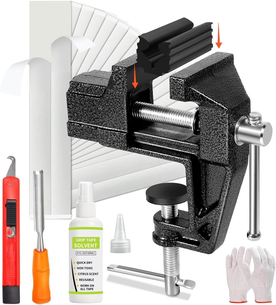 Golf Grip Kit for Regripping Golf Clubs – Include Portable Table Vise Rubber Cla