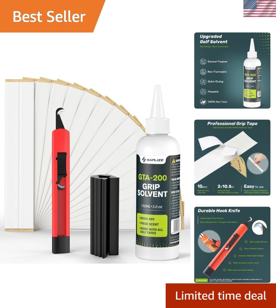 Professional Golf Grip Kits for Regripping– Optional 5oz Solvent, Standard Ho…