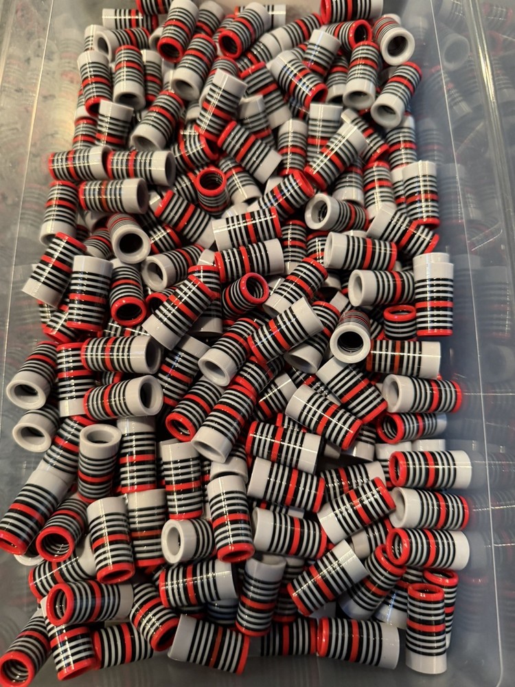 10 Brand New Custom Gold Ferrules Grey/Black/Red “Firehouse”