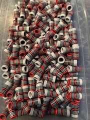 10 Brand New Custom Gold Ferrules Grey/Black/Red “Firehouse”