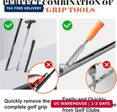 Golf Grip Removal Tool，11″ V-Groove Grip Remover Saver for Standard Length Swing