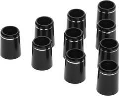 Set of 10 Black Golf Ferrules with Silver Ring – Perfect for Iron Shafts 0.335″